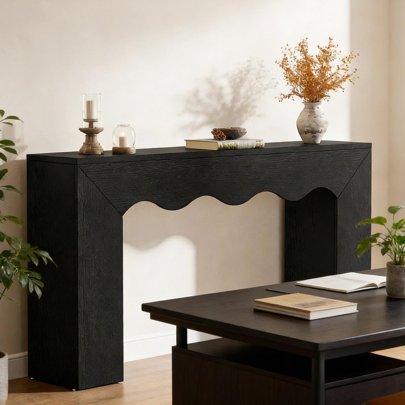 Canapé, console, table d'entrée, Noir