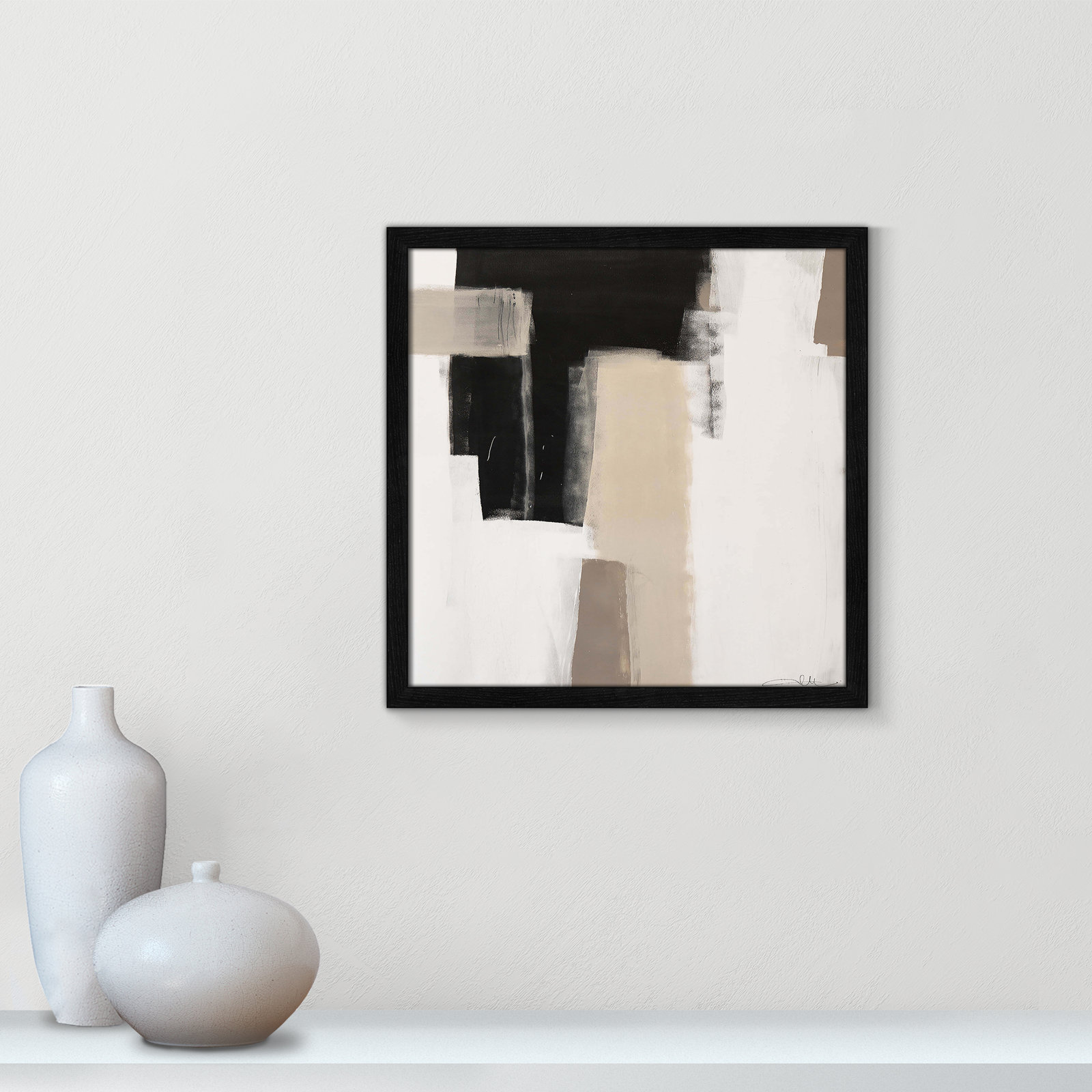 Earth Scapes I Print, 17" H x 17" W x 1.25" D, Black Slim Framed