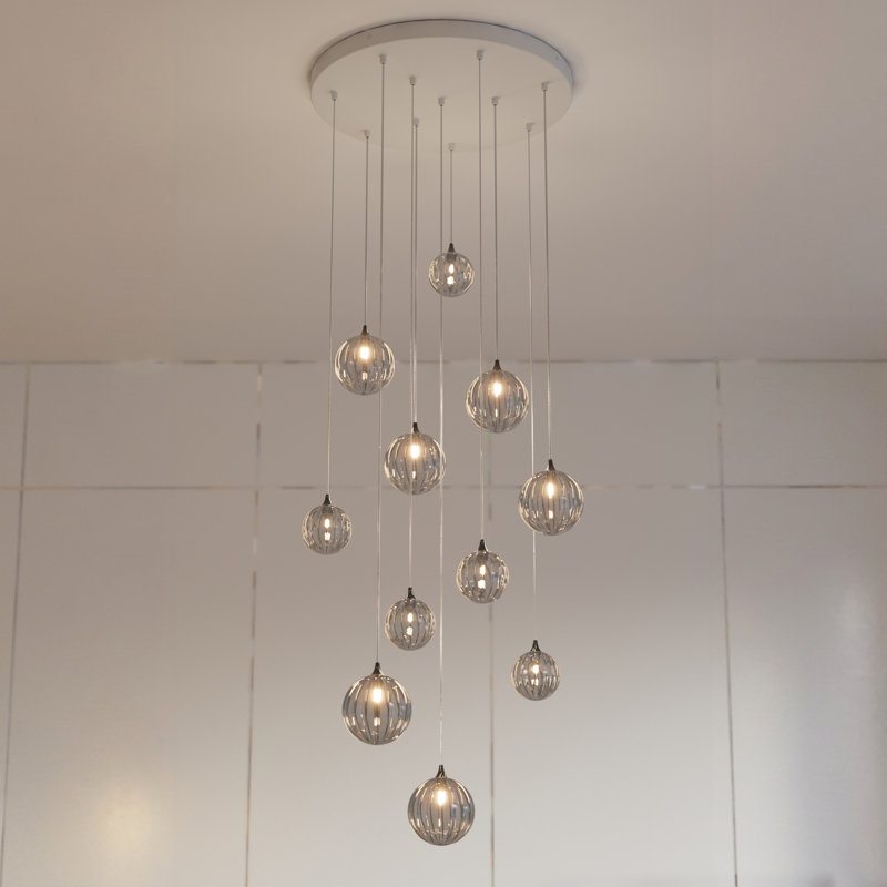 Vine 11 - Light Chandelier, 120", Satin Nickel