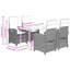 Ensemble repas 5 pièces avec coussins en rotin Red Barrel Studio®-810025103-865285385-810025097