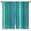 Rideaux vert et bleu à rayures transparentes et obscurcissantes - 2 panneaux