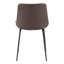 Ensemble de deux chaises d'appoint de salle à manger rembourrées en similicuir brun et noir-1463186322