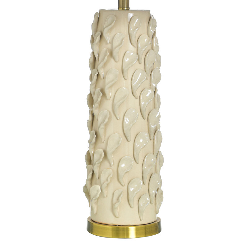 Ceramic Table Lamp - Cirri Cream - White Shade