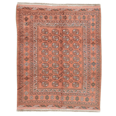 Hand Knotted Wool Area Rug in Red
