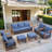 Allcot Outdoor 2-Person Seating Group With Ottomans With Cushions-1274478823-1274478822