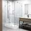 Cabine de douche à charnière sans cadre avec verre transparent 3/8 et base Monteray l 40 po x P 32 po x H 79 po-50962078