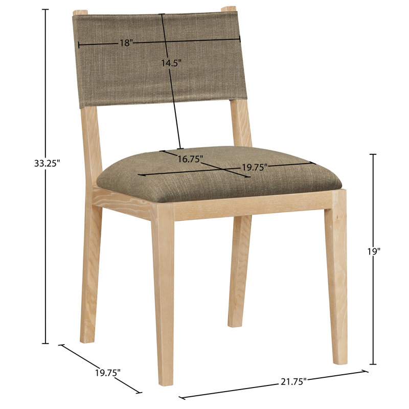Chaise d'appoint rembourrée Vina, Tissu texturé en lin brun, Teint naturel
