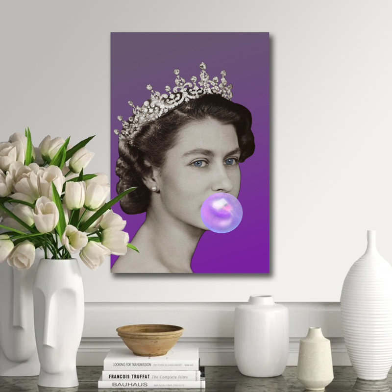 Bubble Gum Queen Purple Print, 60" H x 40" W x 1.5" D, Metal