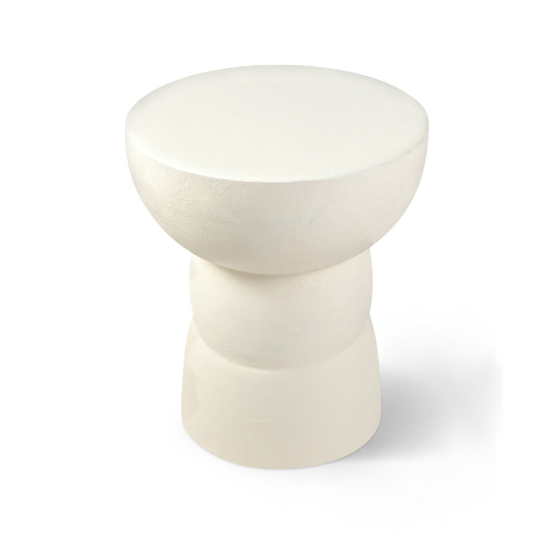 Table de bout en aluminium Collins, Crème, crème