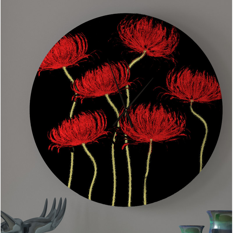 Horloge murale en métal à ressorts rouges 3, Grand