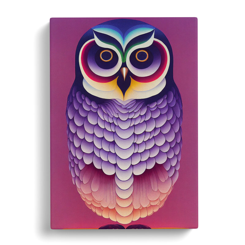 Adventurous Owl Abstract - Wrapped Canvas, 50cm H x 35cm W x 3cm D