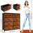 10-Drawer Fabric Storage Dresser (Rustic Brown)