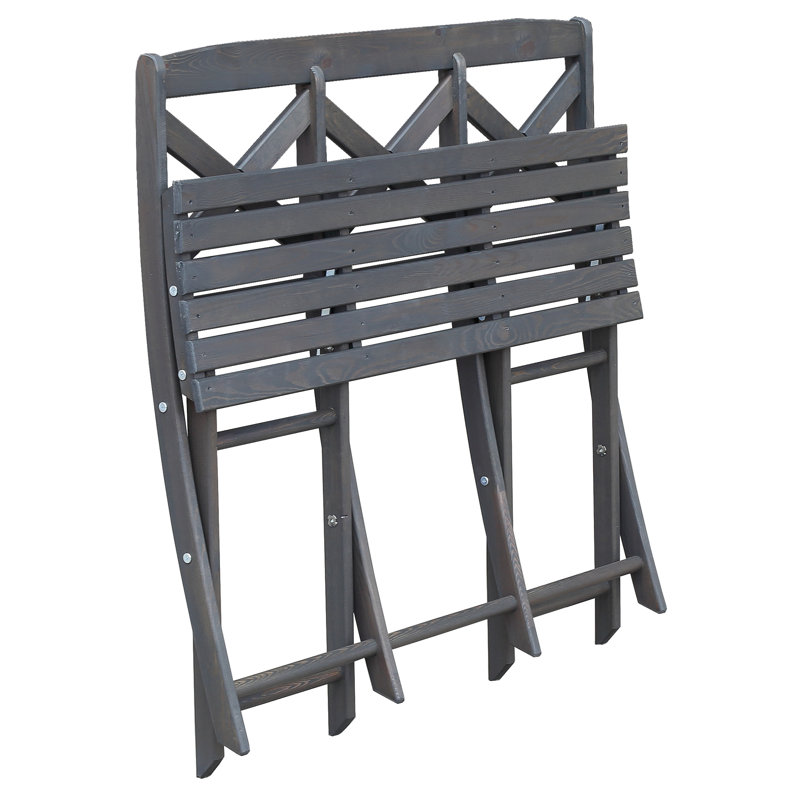 Arlott Solid Wood Pine Outdoor Bench, Taupegrey