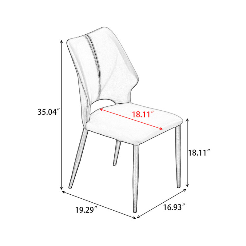 Chaise d'appoint à dossier solide (ensemble de 2), Gris clair