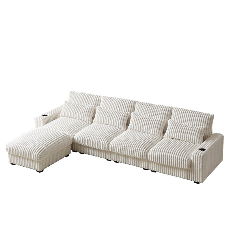 Nikhil 5 - Piece Corduroy Sectional