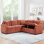 Canapé-lit modulaire en forme de L Canapé modulaire rembourré en L de 81,9 po avec canapé-lit et compartiment de rangement dissimulé pour le salon