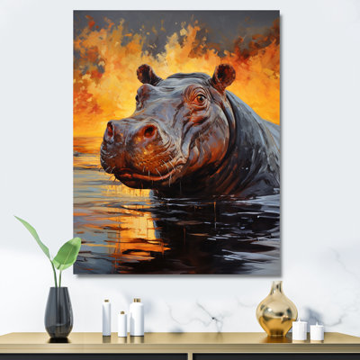 Hippopotame, roi de la savane 2 - Hippopotame, art mural