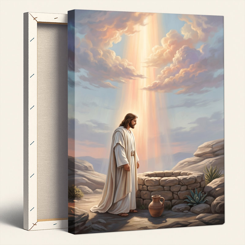 «Jesus Light», reproduction d'art sur toile, ensemble de 1, 40"H x 28"W, Toile tendue
