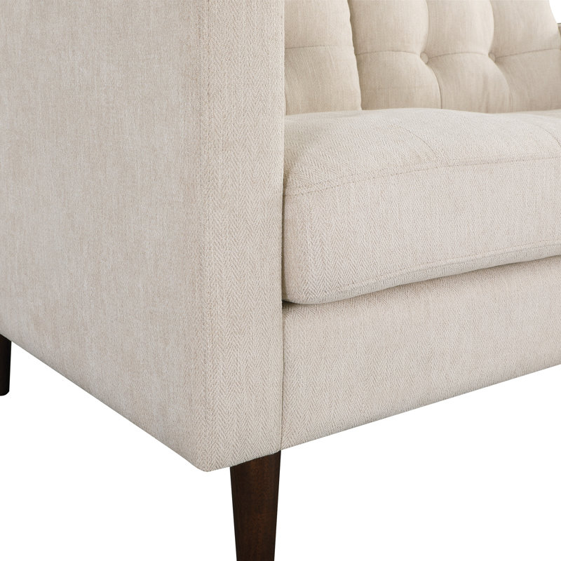 Jaimie-Leigh Mid-Century Loveseat, Cream Polyester