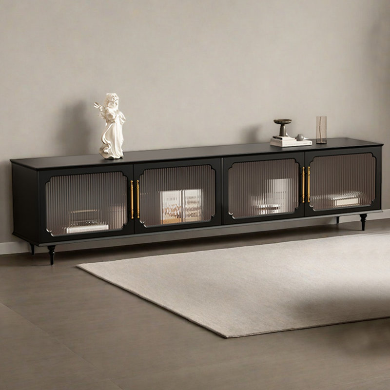 Meuble télé en bois massif de style américain rétro, H 20,86 po x L 94,48 po x l 15,75 po