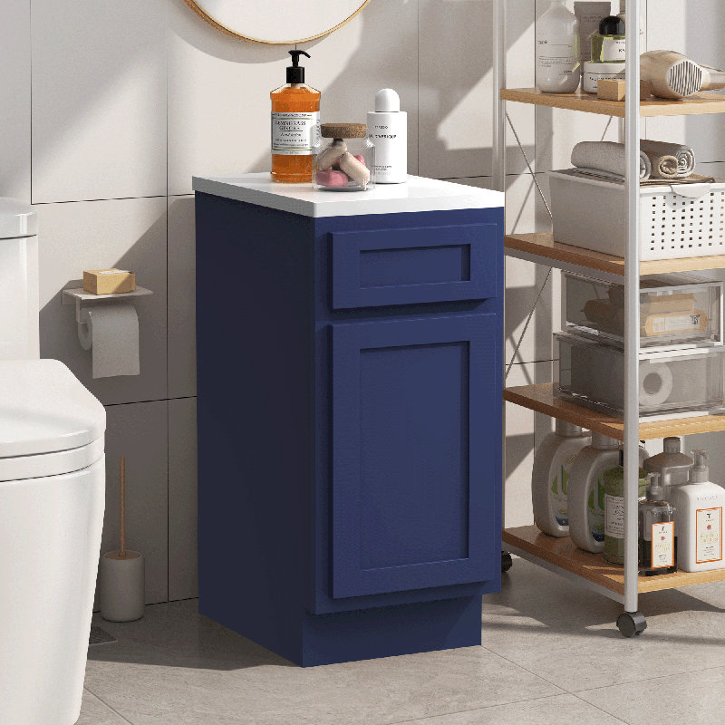 Base de meuble-lavabo simple autoportante de 15 po seulement, Bleu