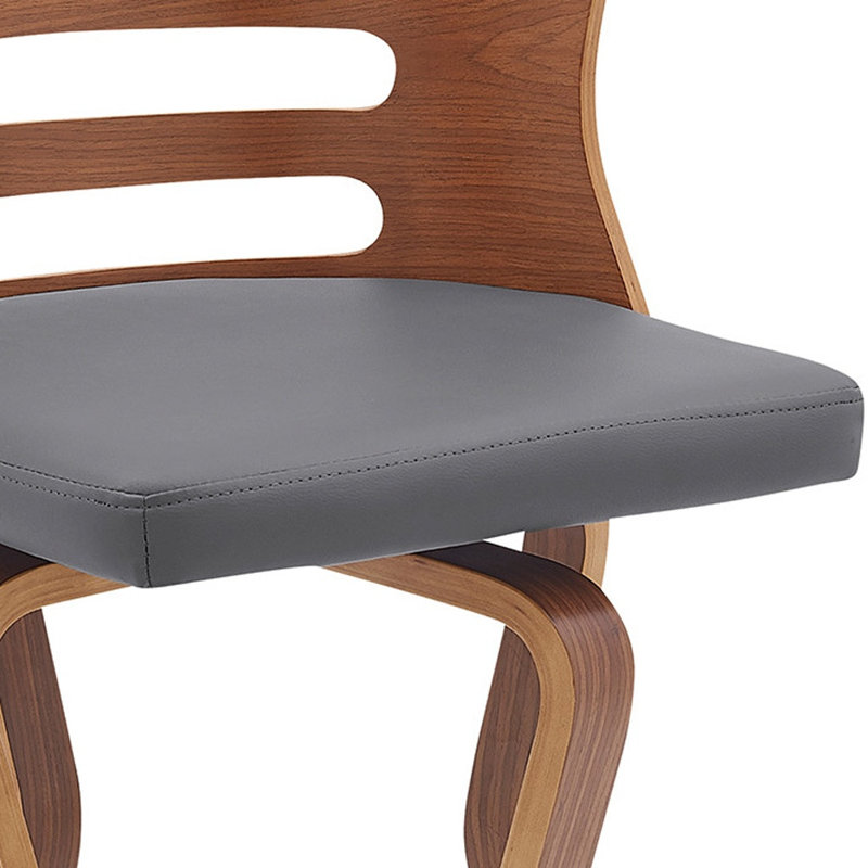 Chaise de bar 39 po, Siège gris / cadre brun