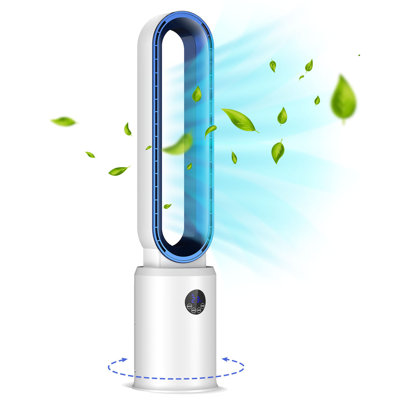 Ventilateur tour sans lame de 38 po avec télécommande, ventilateur de circulation d'air pour une utilisation à l'intérieur, 24 vitesses, 12 compteurs, ventilateur oscillant silencieux pour le bureau de la chambre à coucher