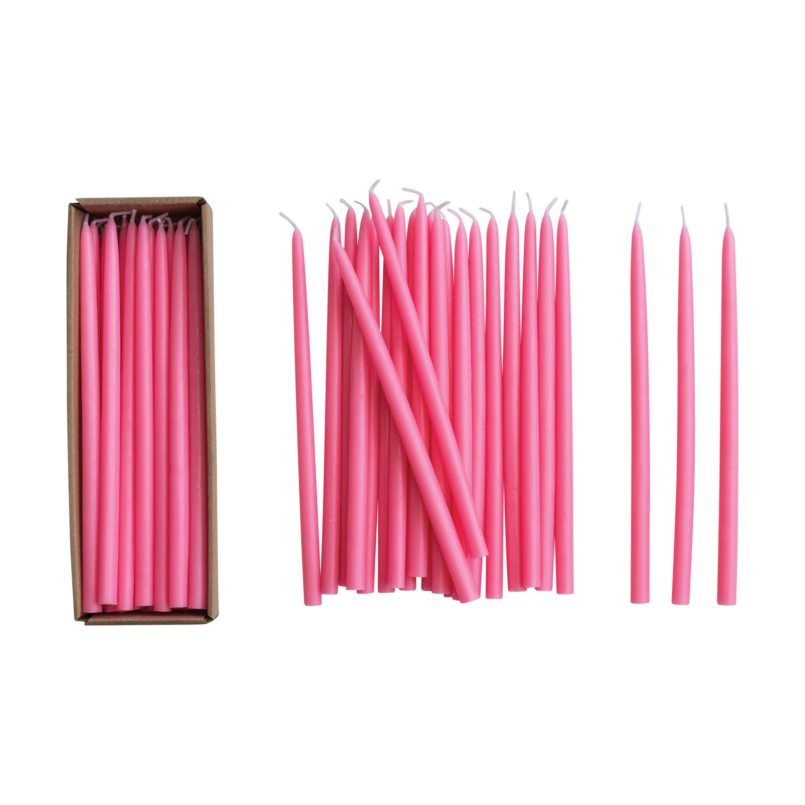 Unscented Thin Taper Candles In Box, Ivory, 10" L x 0.5" W