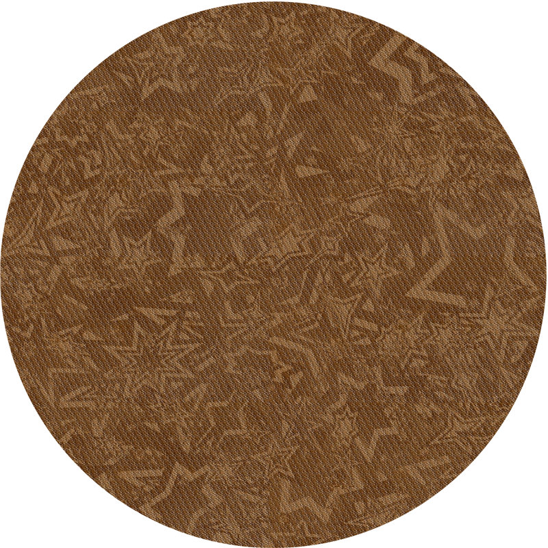 Tapis de zone brun foncé à motifs, Rond 3 pi