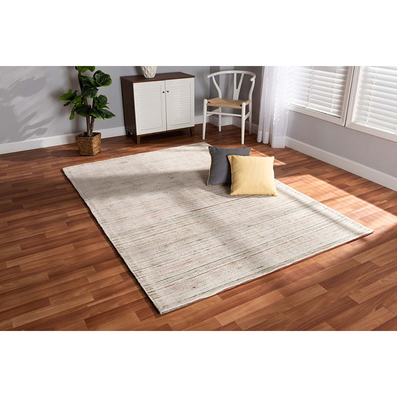 Tapis ivoire / multicolore tissé à la main Carowyn