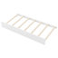 Lit de jour en bois pleine grandeur avec tablettes de rangement, dossier rembourré, chargement USB et lit gigogne, blanc-324907014