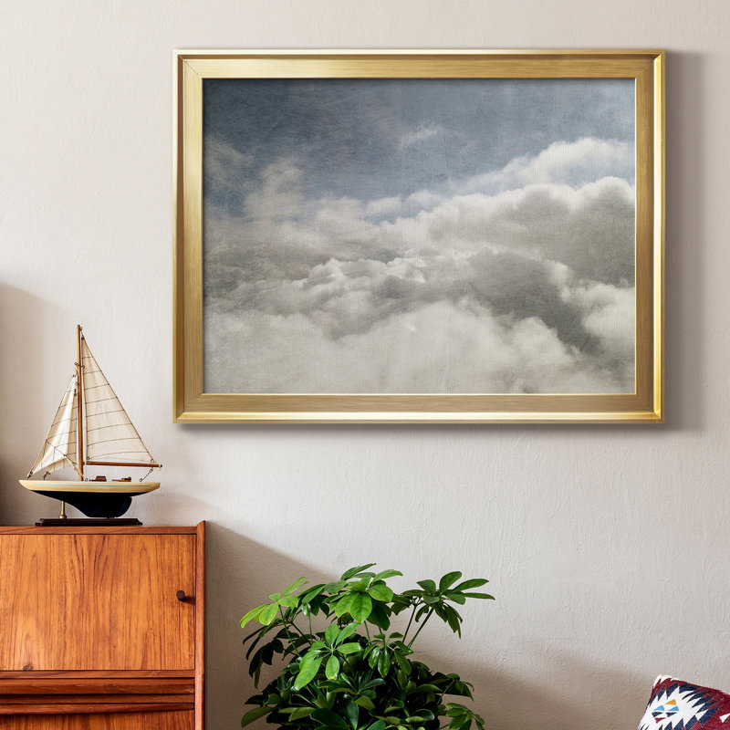 From Above I - Peinture encadrée, H 26,5 po x l 36,5 po x P 1 po, Or, Pas de tapis