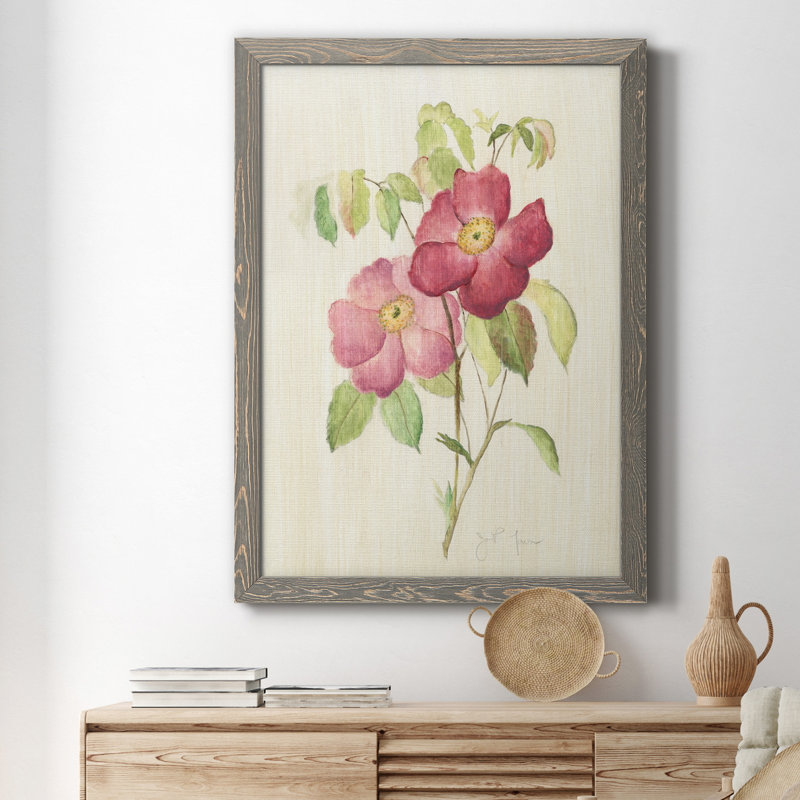 «Dusty Rose II» - Toile encadrée de qualité supérieure - prête à être accrochée, H 31,5 po x l 23,5 po x P 1,5 po, Gris