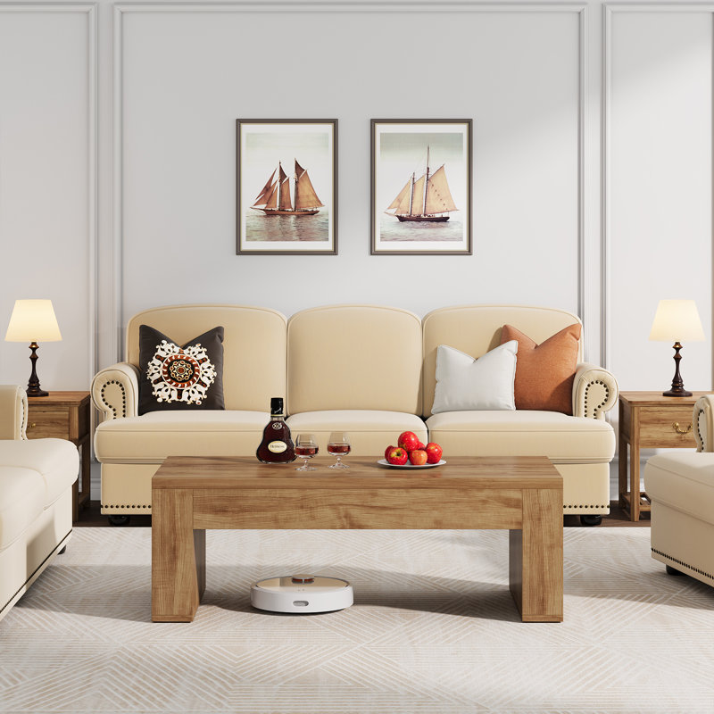 48" LED Coffee Table For Living Room, Brown