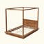 Lit plateforme à baldaquin en bois avec tête de lit-666718958-666718959