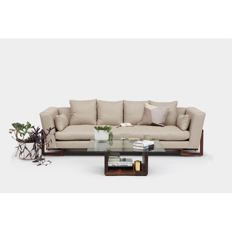 SQG Coffee Table, Walnut, 14.5" H x 38" L x 38" W