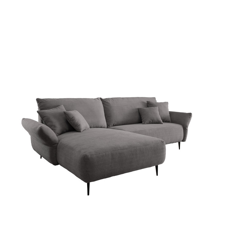 Chicago 4 Seater Sofa & Chaise, Dark Grey