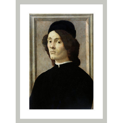 «Portrait of a» par Sandro Botticelli, impression giclée sur cadre