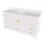 Meuble-lavabo moderne avec comptoir en quartz blanc de Carrare-496538688-496538719