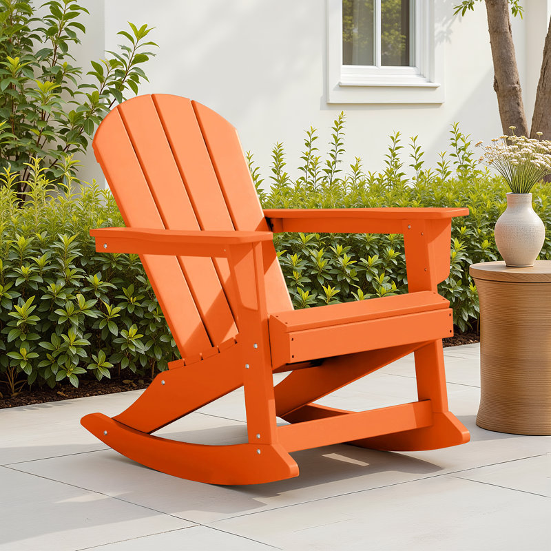 Chaise Adirondack berçante en PEHD Laguna, Orange