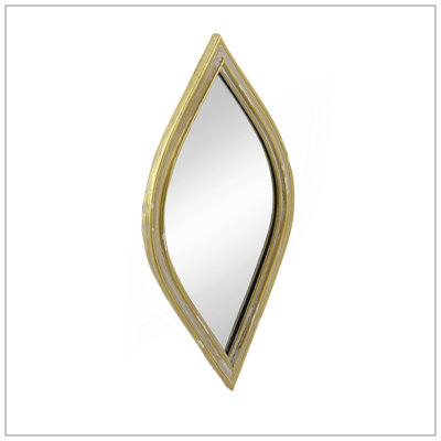 Vintage Finish Diamond Shaped Wall Mirrors, Set Of 2 For Elegant Home Decor And Enhanced Lighting