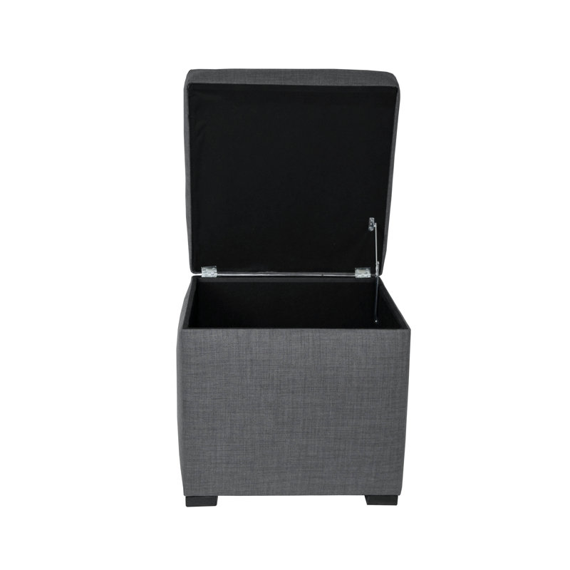 Repose-pieds carré avec rangement 19 po Tinley, Gris foncé