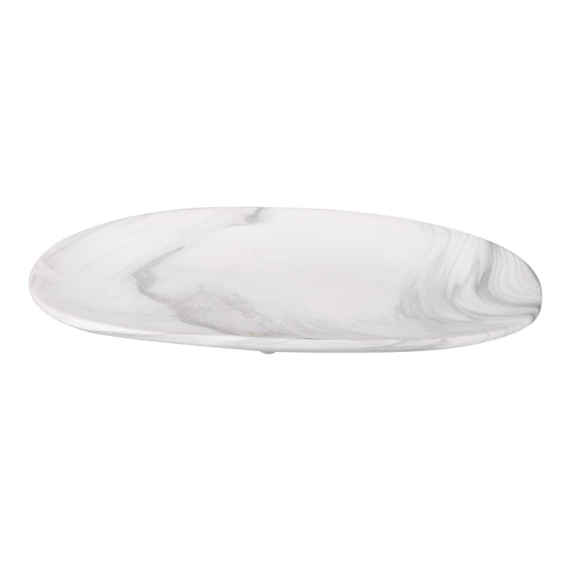Marble Effect Ceramic Bowl 36x18x5 Cm