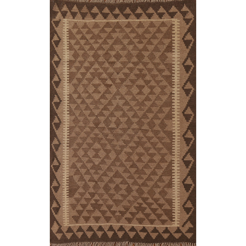 Reversible Kilim Wool Area Rug 3x5