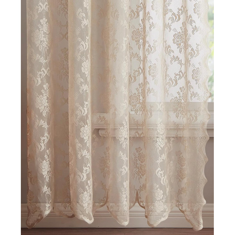 Sidnie Semi Sheer Curtain Pair, Linen, 54" W x 84" L