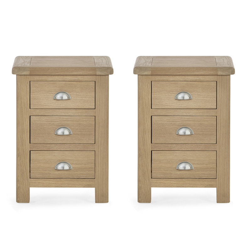 Jeremey 45cm W Solid Wood Bedside Table