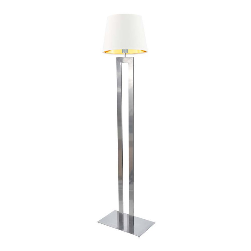 Saleh 172cm Traditional Floor Lamp, White, Silver