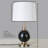 23.5" Modern Metal Table Lamp with USB-A & Type-C Charging Ports, 3-Way Dimmable Touch Control, Black Marbleized / Antique Brass