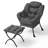 Upholstered Lazy Chair with Ottoman, Modern Accent Lounge Chair Reading Armchair with Footrest and Side Pocket-1083200955