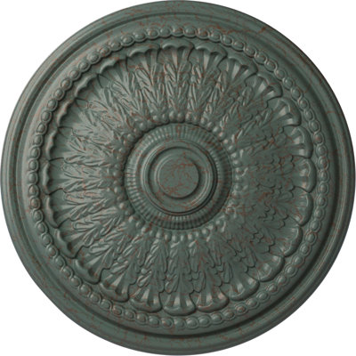 Endurathane Brunswick Ceiling Medallion, 27"OD x 2 1/2"P (Fits Canopies up to 4 1/2"), Hand-Painted Cloud Burst Crackle Finish